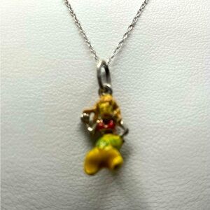 Mermaid made of sterling and enamel on 18 inch 925 chain.